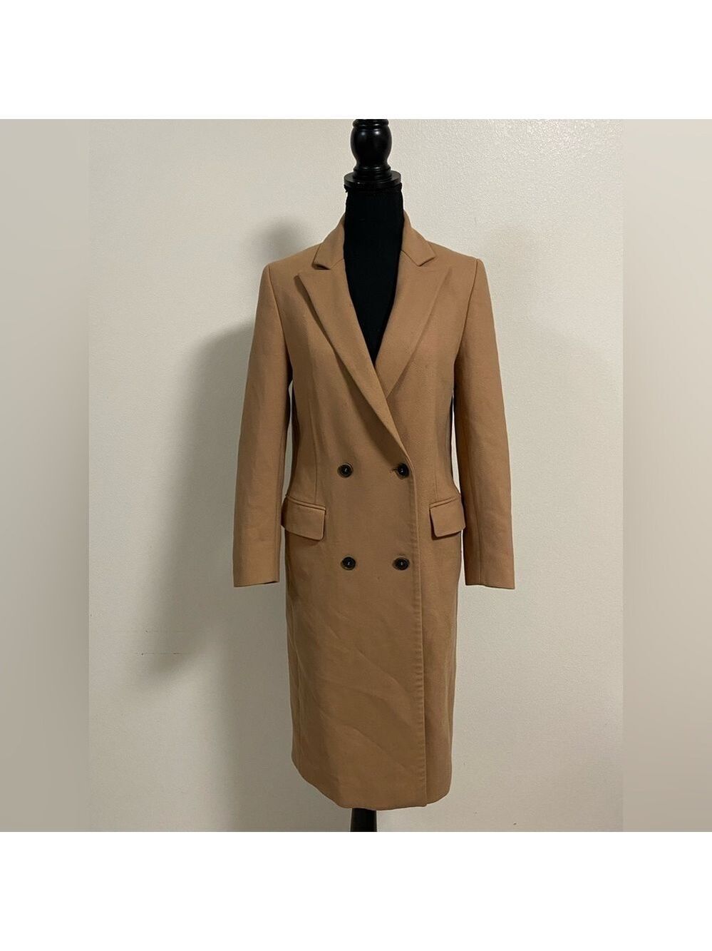 MSGM Coat Women’s Size 40/Small Camel Brown Double Breasted Wool Blend Coat